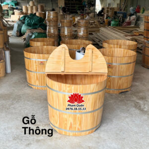 Bồn tắm xông hơi gỗ thông