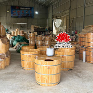 Thùng tắm gỗ xông hơi chất lượng gỗ thông